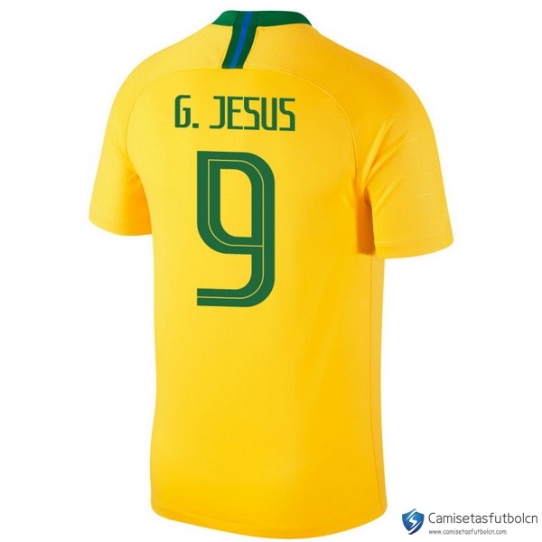Camiseta Seleccion Brasil Primera equipo G.Jesus 2018 Amarillo